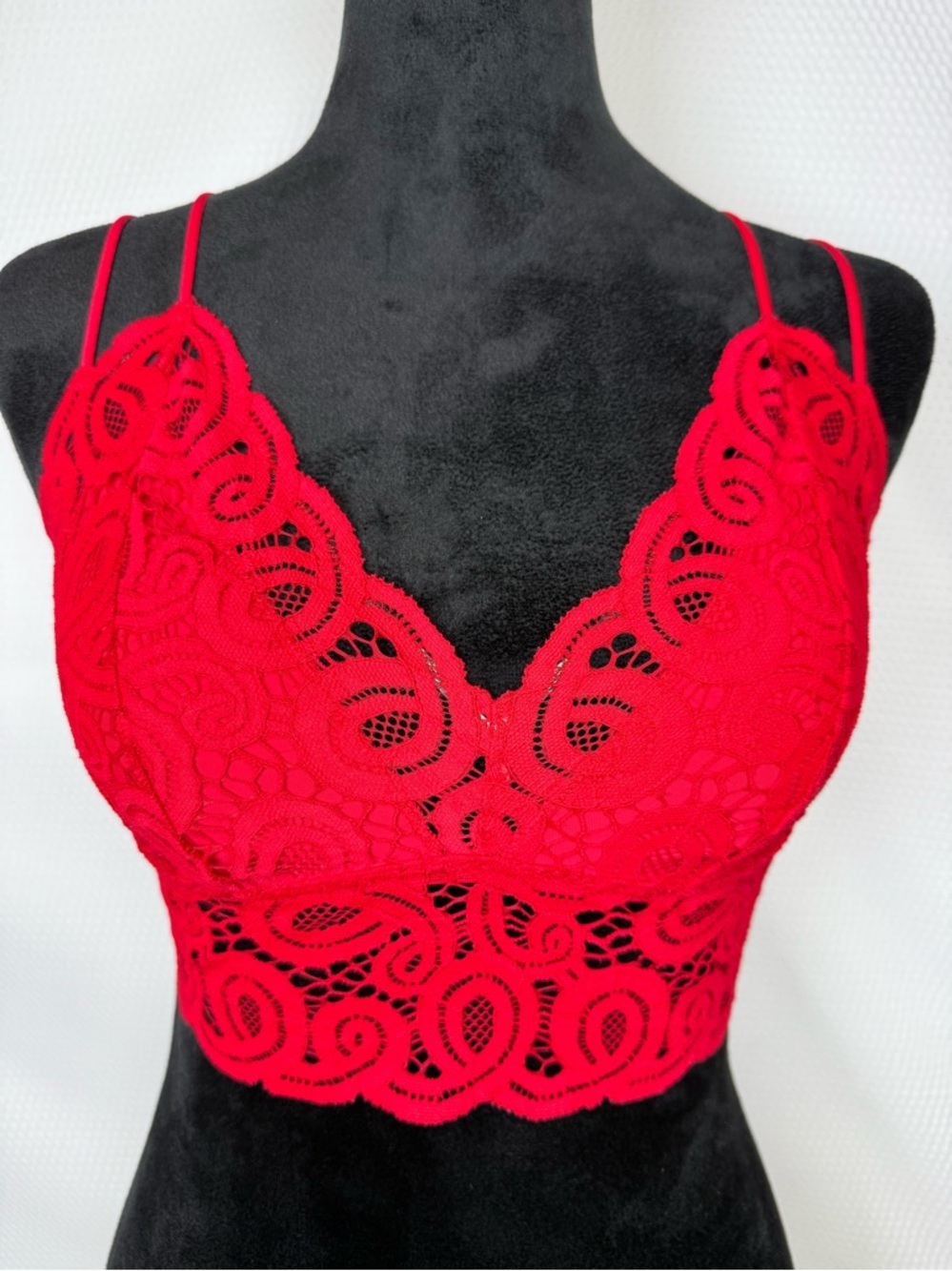 PINK Victoria’s Secret Red Lace Longline Bralette Size S/P